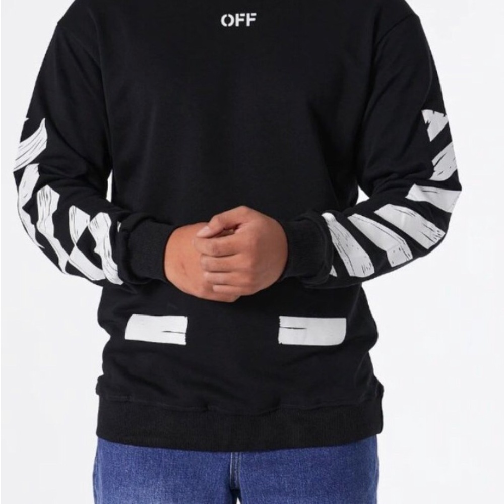 Off-White c/o Virgil Abloh 2013  Black Crewneck Sweatshirt EUC Size S